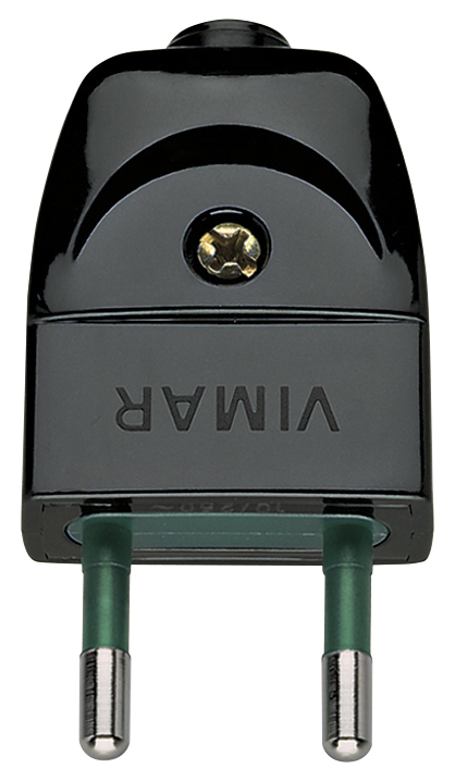 Vtikač 2P črn euro 00200