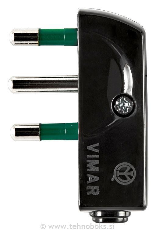 Vtikač 90 st. 16A črn