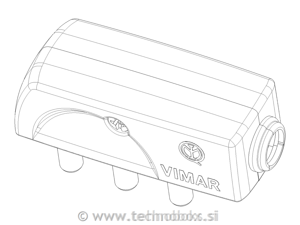 Vtikač 90 st. 16A črn