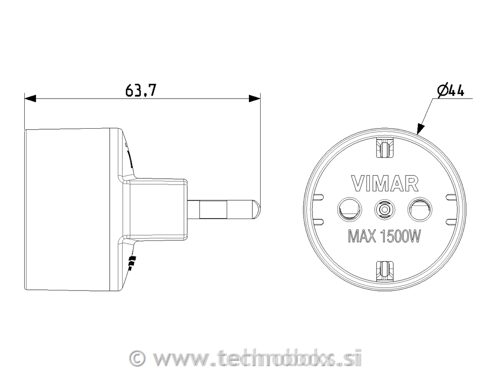 Adapter S17 + P30 vtičnica črna