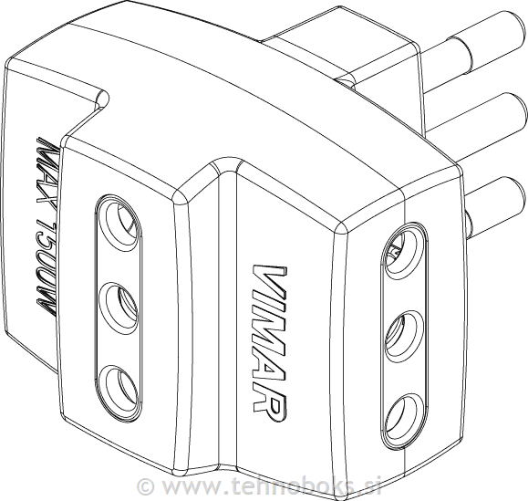 Multi-adapter S11 + 3P11 vtičnica črn