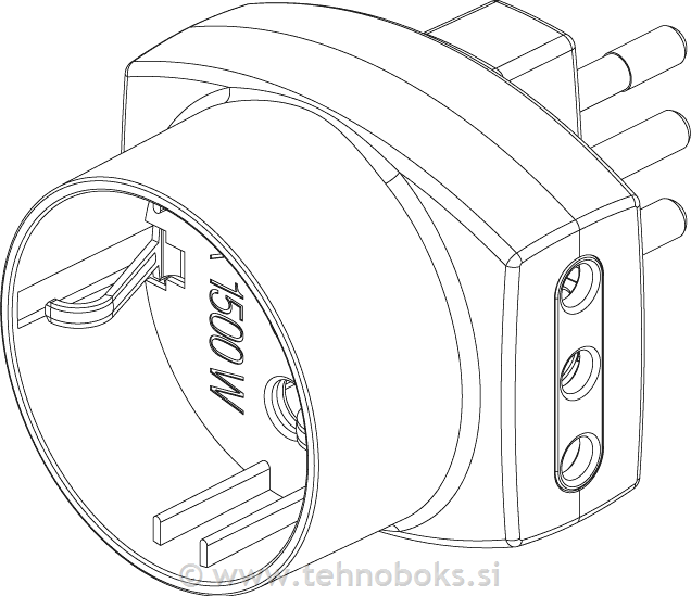Multi-adapter S11 + 2P11 črn