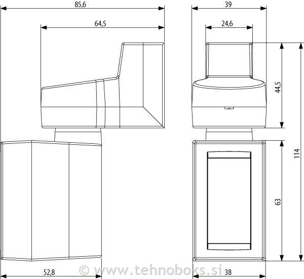 Doza vrtljiva 1M bela