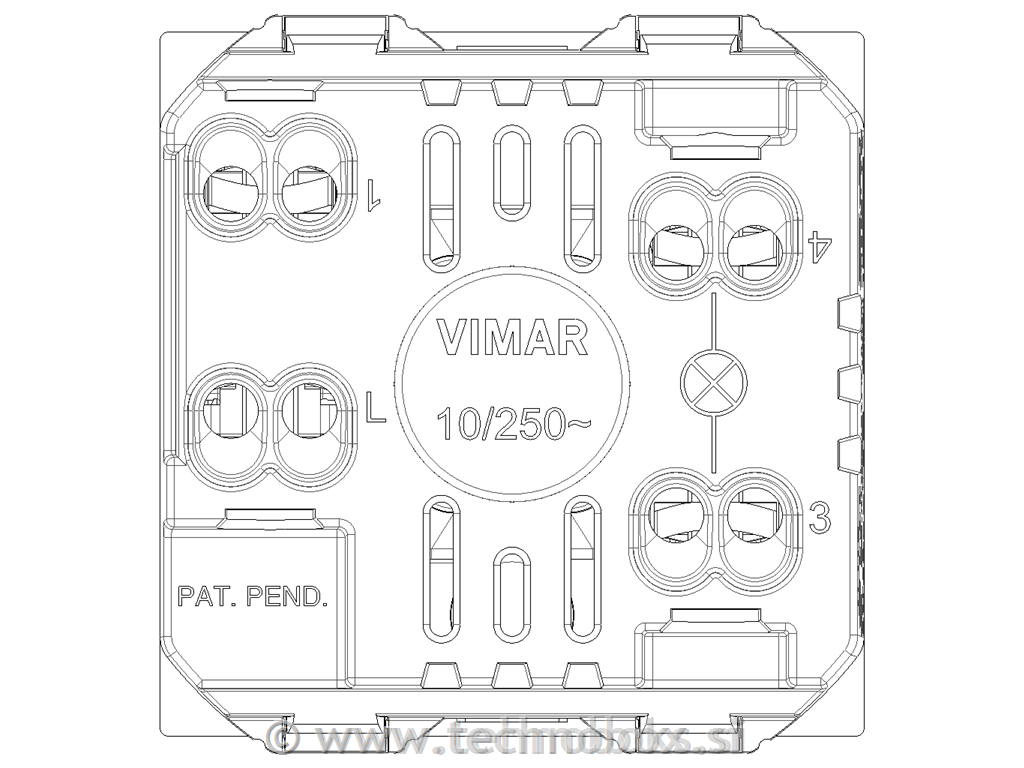 Tipkalo 1P NO 10A 250V za napis belo