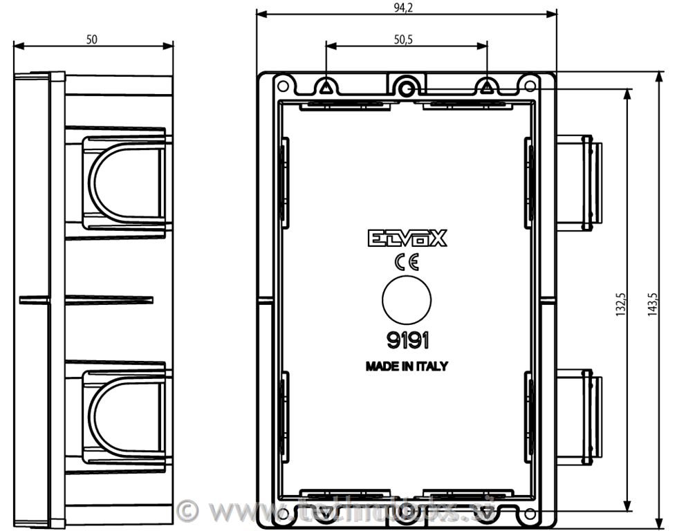 Doza p/o zun. enote 1M video domofonija