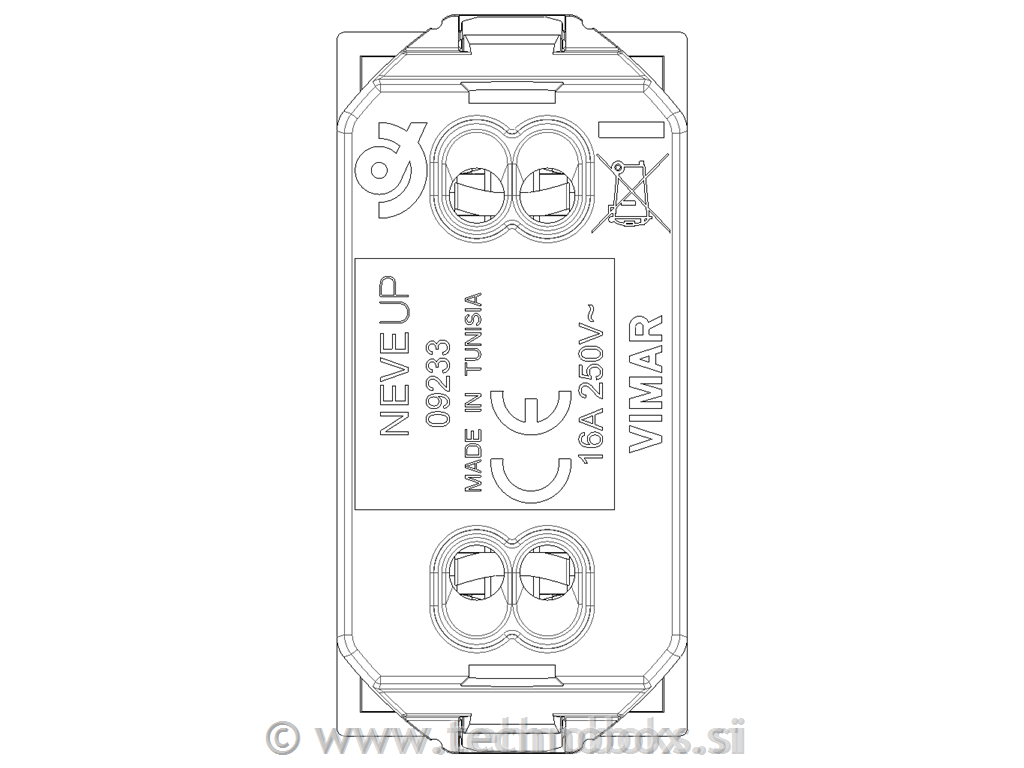 Vtičnica 2P 16A USA+EU o4,8mm bela