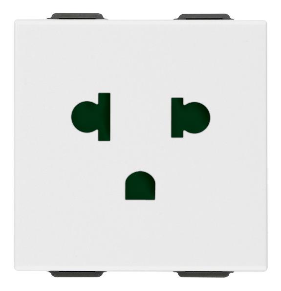 Vtičnica 2P+E 16A USA+EU šuko bela