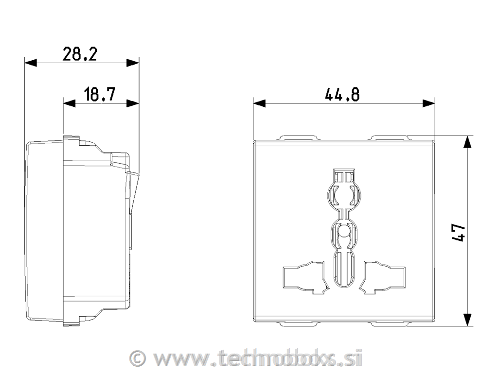 Vtičnica multistandard 220V bela 09257