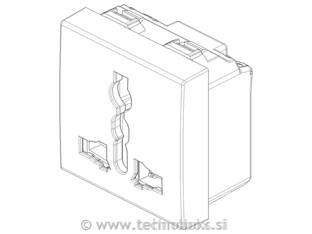 Vtičnica multistandard 220V bela 09257