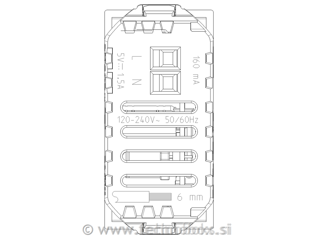 Vtičnica USB 5V 1,5A 1M 09292