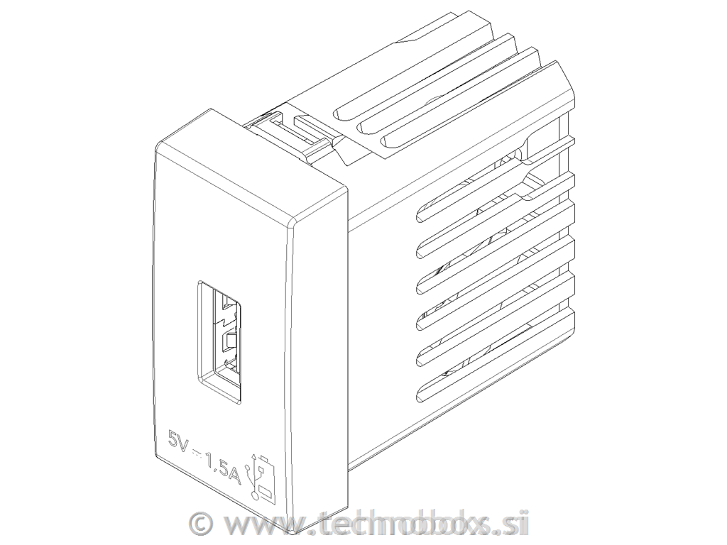 Vtičnica USB 5V 1,5A 1M 09292