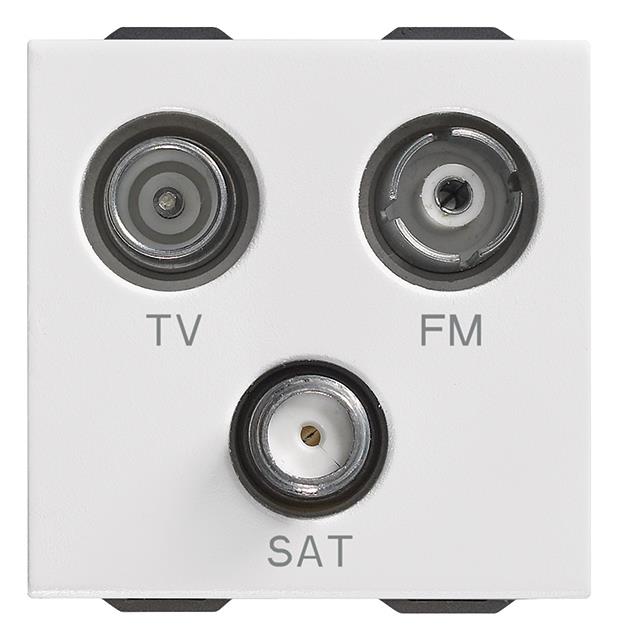 Vtičnica TV-FM-SAT 3 izhodi bela