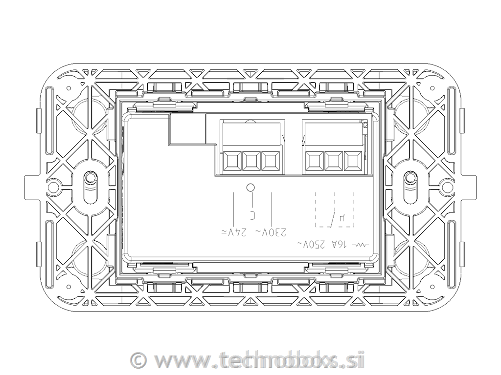 Stikalo za navpično žepno značko belo