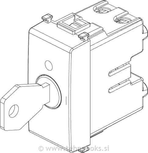 Stikalo Plana 2P 16AX stikalo+ključ beli