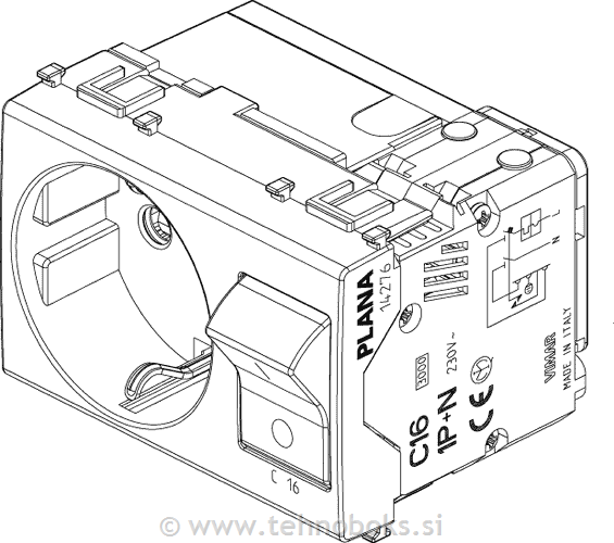 Vtičnica šuko 220V+var.C16 14276