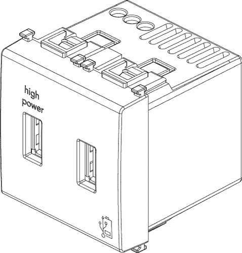 Vtičnica USB 2xUSB 5V 2,1A 14295