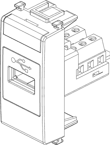 Vtičnica USB prehodna 1M bela