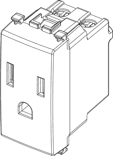 Vtičnica 1M USA 2P+E 15 A 127 V