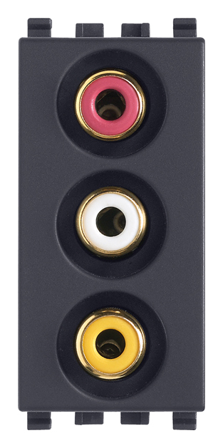 Modul 1M 3xRCA antracit 20335