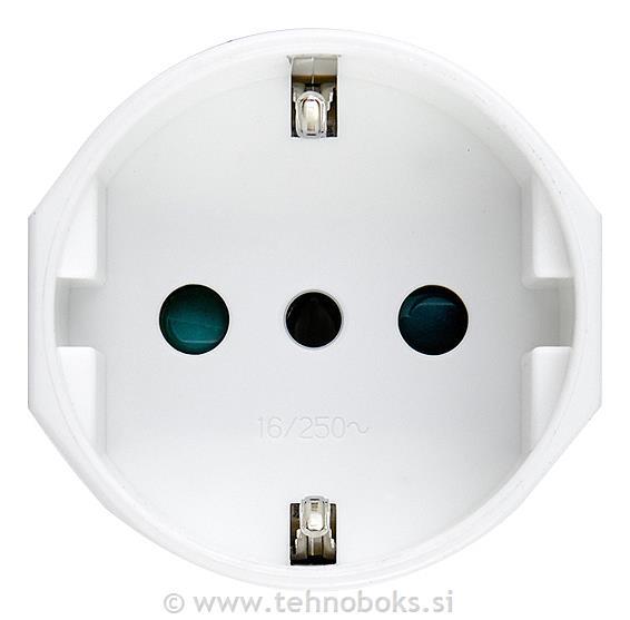 Vtičnica 2P+E 10A Euro ital stand. BE.