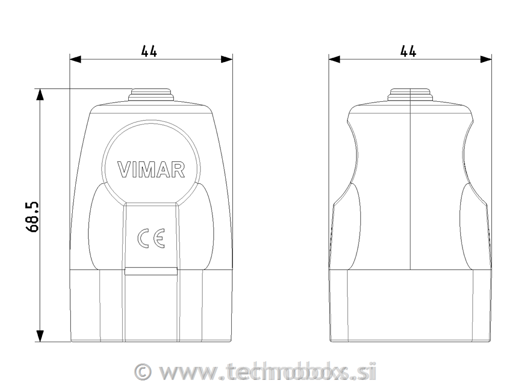 Vtičnica 2P+E 10A Euro ital stand. BE.