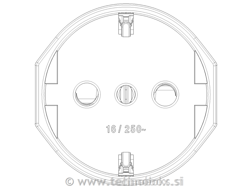 Vtičnica 2P+E 10A Euro ital stand. BE.