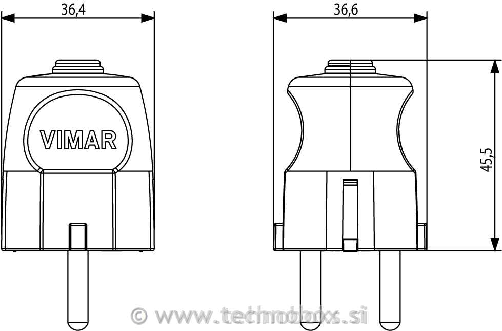 Vtikač šuko beli 00231.B