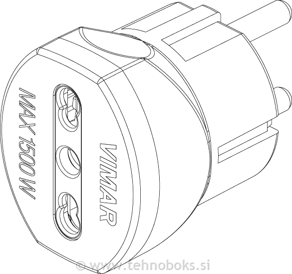 Adapter vtič. 16A šuko