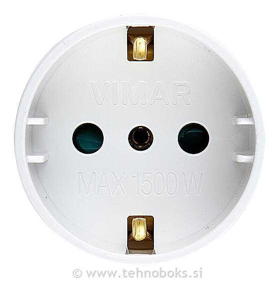 Adapter vtič. 16A euro/šuko bela