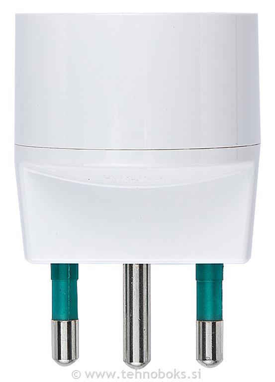 Adapter vtič. 16A S17 euro/šuko bela
