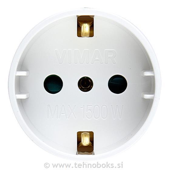Adapter vtič. 16A S17 euro/šuko bela