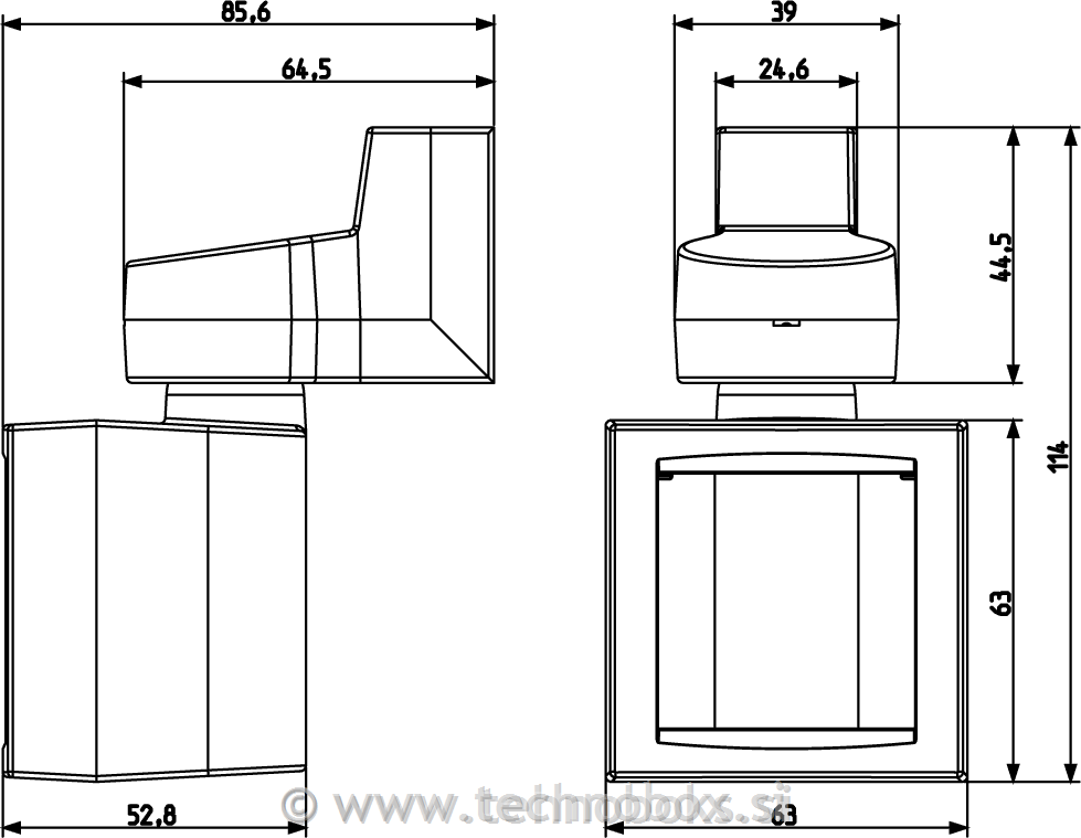 Doza vrtljiva 2M antracit