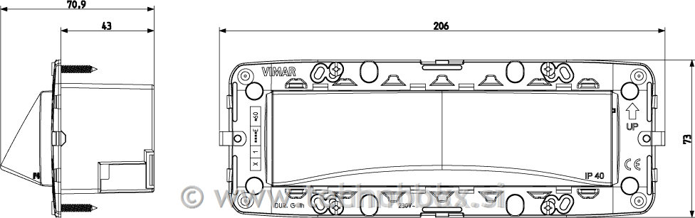 Zasilna luč 7M Plana/Arke bela