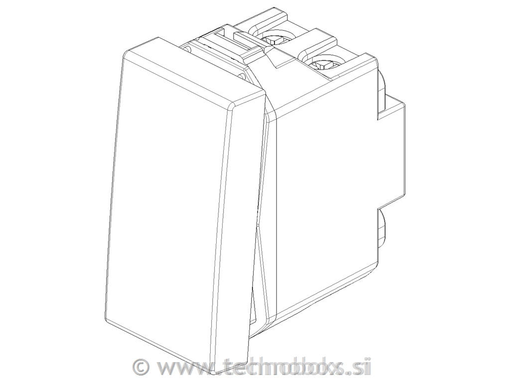 Stikalo križno 1P 16AX karbonski mat