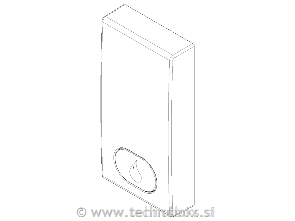 Tipka stikala 1M bela simbol plamen