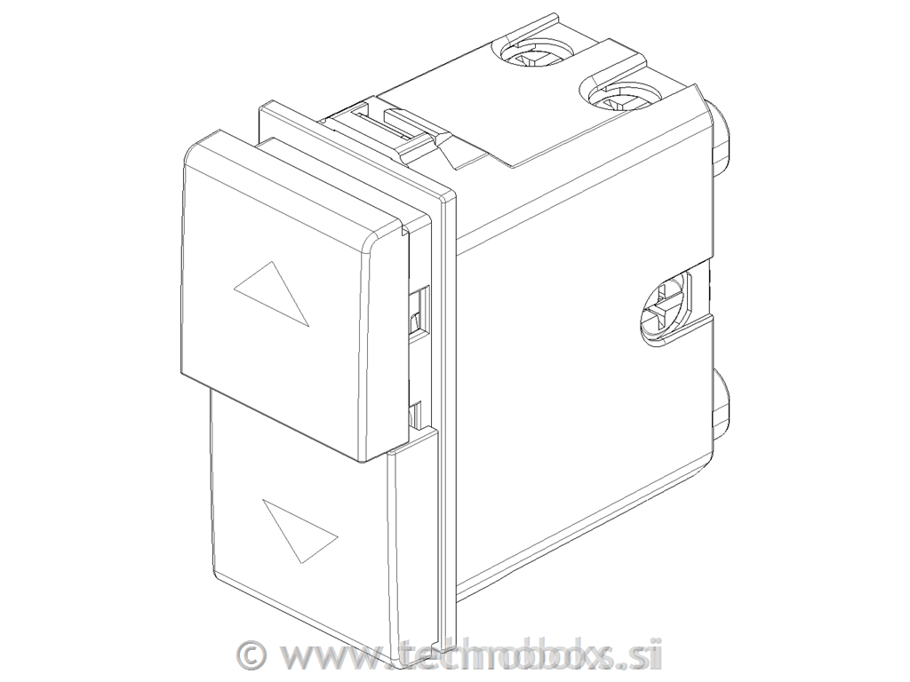 Stikalo za rolete 1-0-2 10A karbon mat č