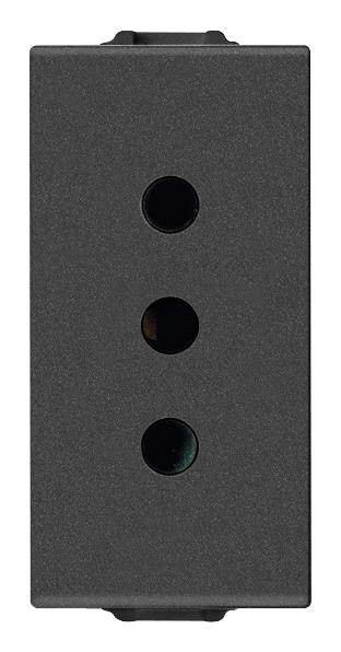 Vtičnica 2P+E 10A P11 karbonski mat