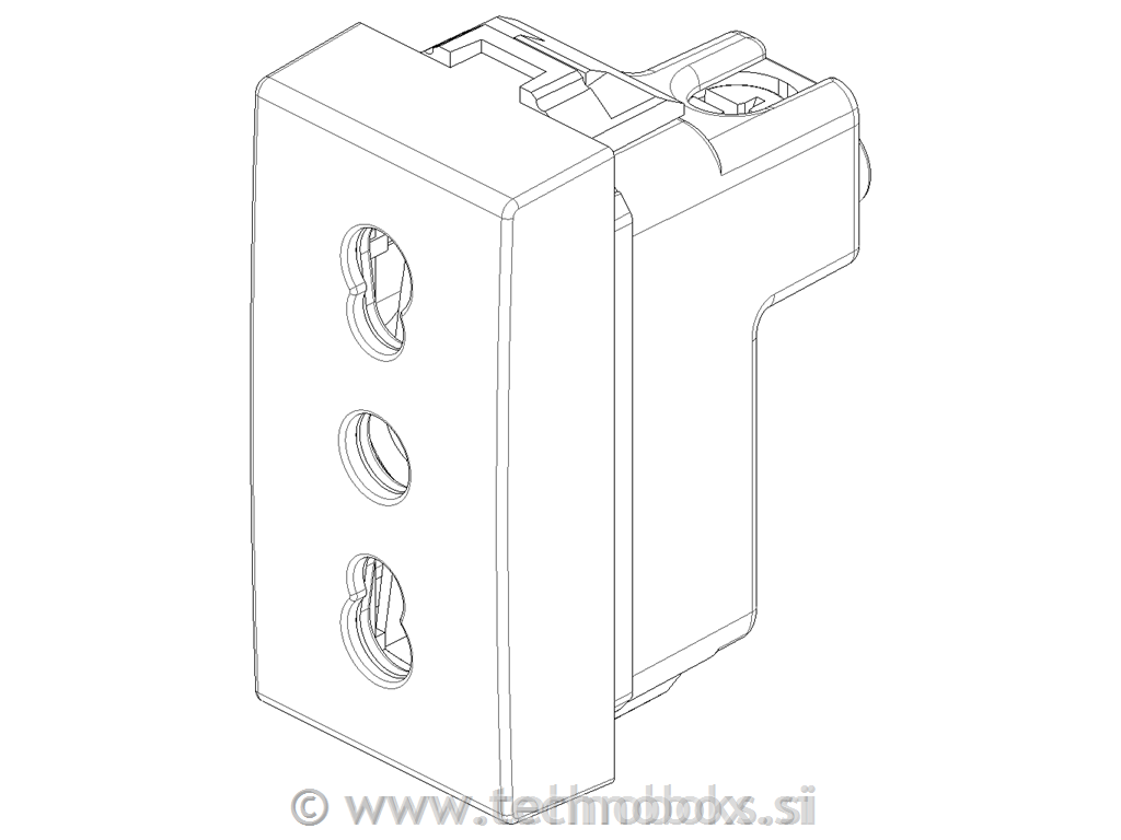 Vtičnica EURO 220V 1M, karbon mat črna