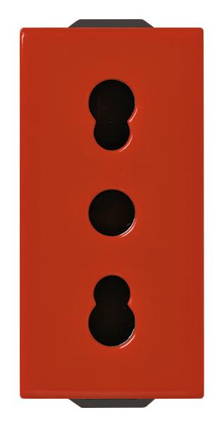 Vtičnica 2P+E 16A P17/11 rdeča