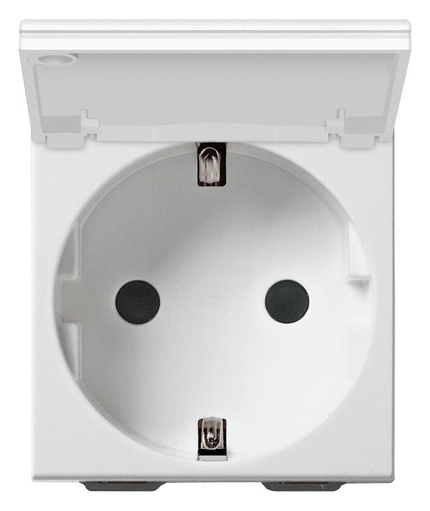 Vtičnica šuko 2M s pokrov.09208.C bela