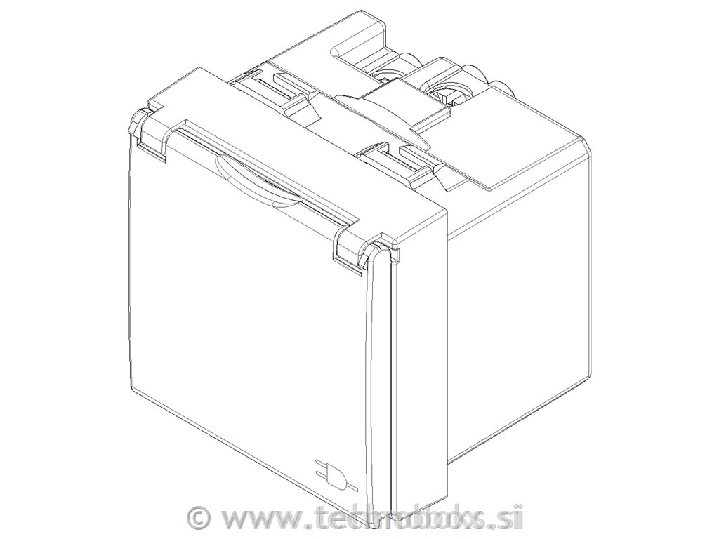 Vtičnica šuko 2M s pokrov.09208.C bela