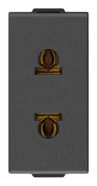 Vtičnica 2P 16A USA+EU o4,8mm karb. mat