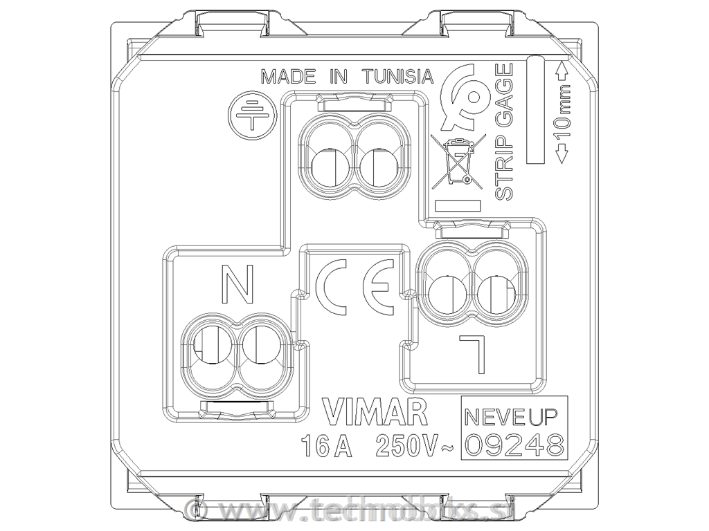 Vtičnica 2P+E 16A USA+EU šuko karb. mat