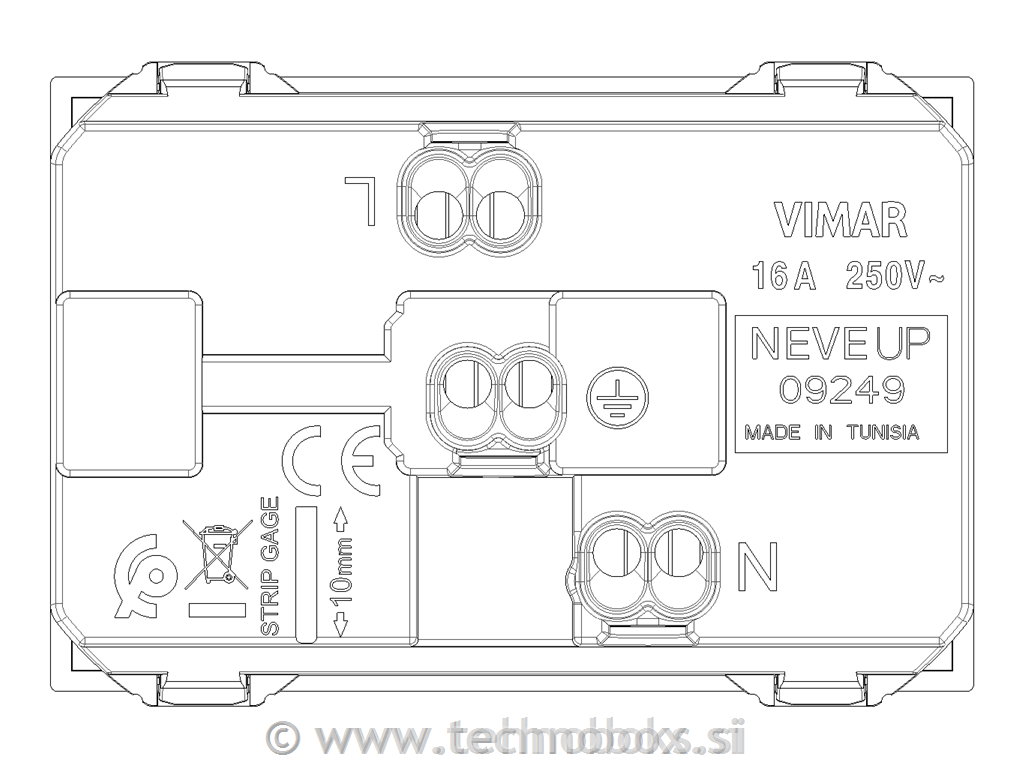 Vtičnica dvojna 2P+E 16A USA+EU karb mat