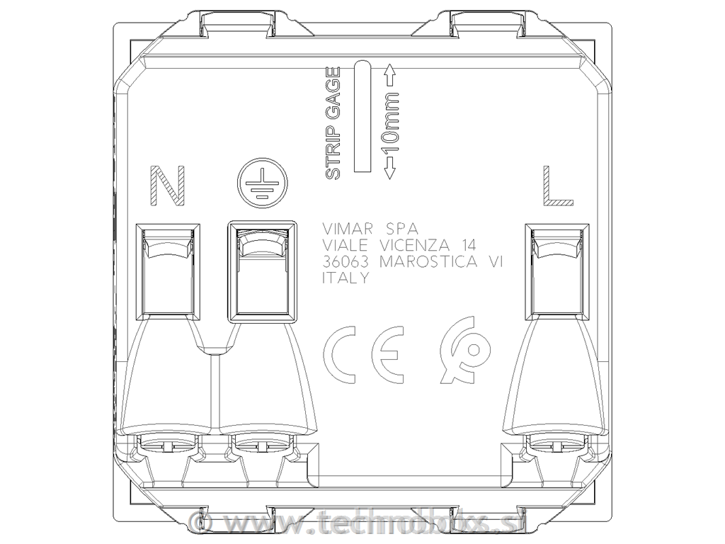 Vtičnica multistandard 2P+E13A karb. mat