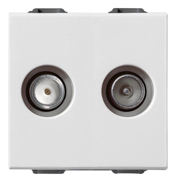 Vtičnica enojna dva izhoda TV-RD-SAT bel