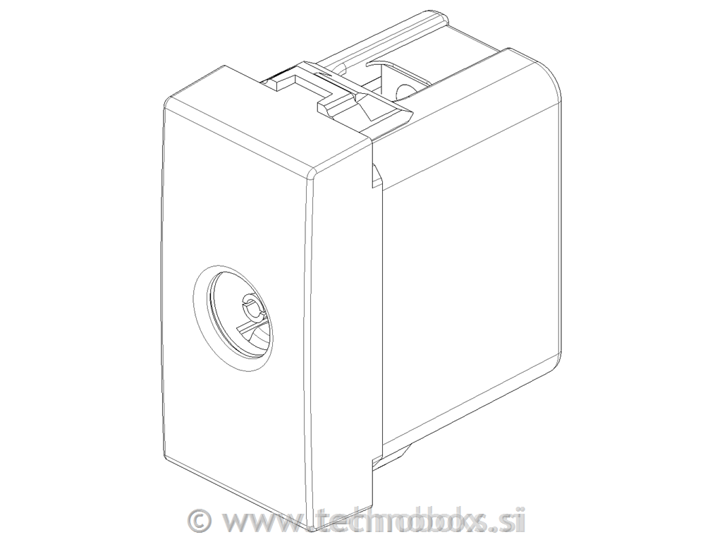 Vtičnica enojna TV IEC karbonski mat