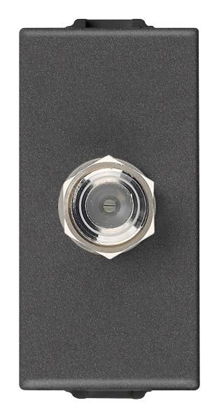 Vtičnica TV F-konekt.1M karbonski mat