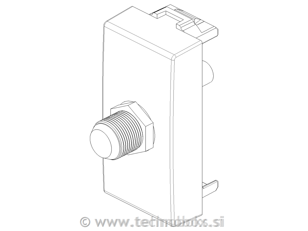 Vtičnica TV F-konekt.1M karbonski mat