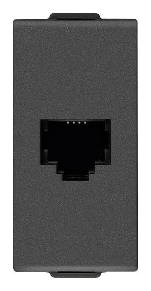 Tel. vtičnica RJ11 6/4 karbonski mat